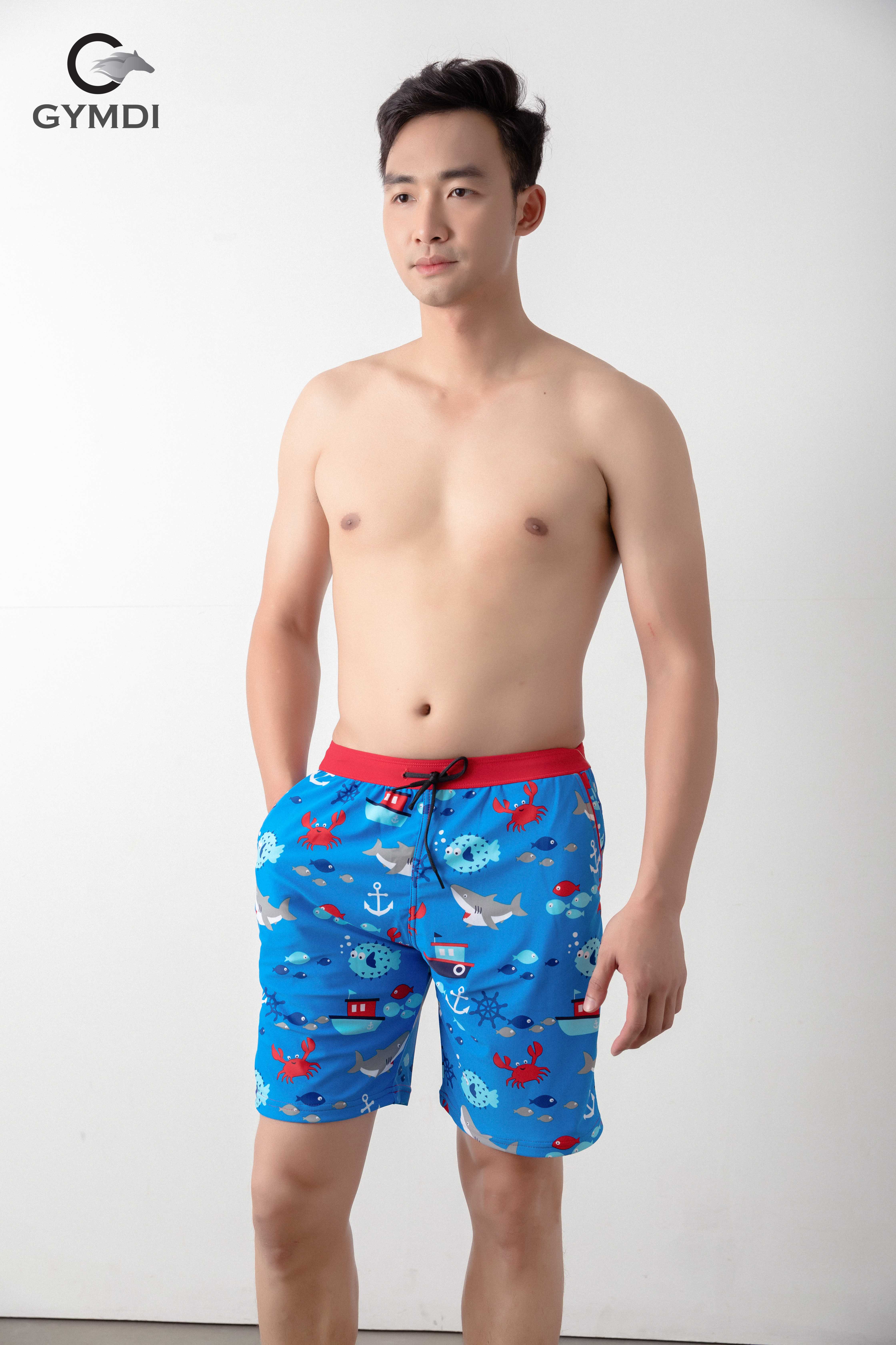 Quần Bơi Nam Short Họa Tiết Cá Biển – Thời Trang Đi Biển Đầy Cá Tính