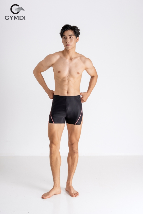 Quần  bơi nam cao cấp đen phối cam