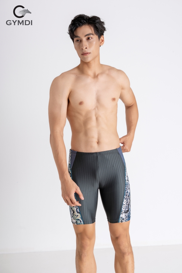Quần bơi nam cao cấp xám xanh họa tiết da trăn 