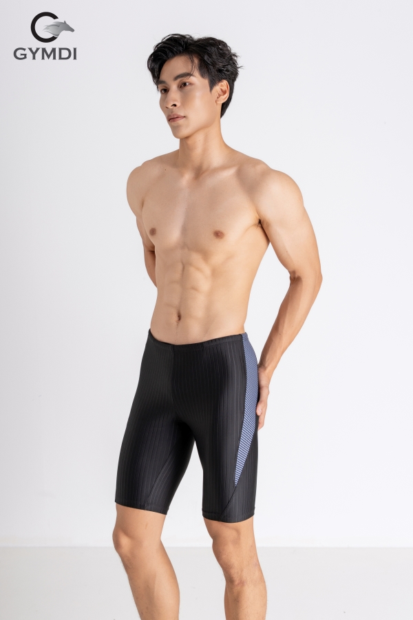 Quần bơi nam cao cấp đen phối sóng