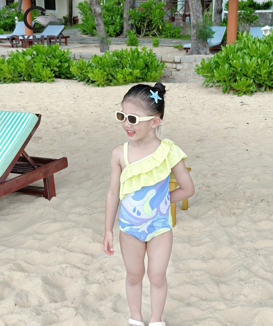 Bộ liền bé gái sóng xanh