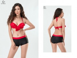 Bikini đỏ cách kết hợp quần đùi 19005