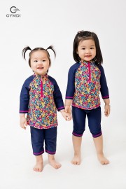 Bộ bơi gé gái xanh than hoa nhí BG020
