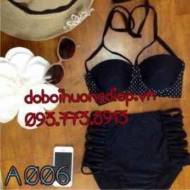 Bikini áo dây tam giác - quần đan dây