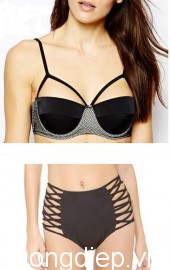 Bikini áo dây tam giác - quần đan dây