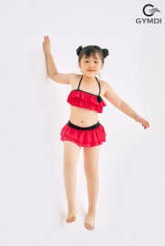 Bikini 2 mảnh bé gái chân váy - đỏ 22185
