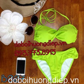 Bikini sexy xanh áo xoắn B007