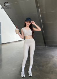 Bộ tập thể thao áo ba lỗ nhún ngực -  quần dài 