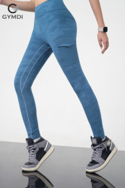 Bộ tập thể thao xanh blue - quần có túi