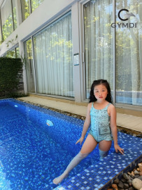 Bộ liền bé gái xanh dương