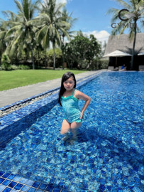 Bộ liền bé gái xanh