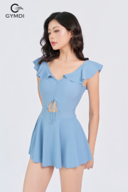 Bộ liền cánh tiên chân váy xanh