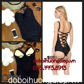 Áo tắm một mảnh dây đan chéo lưng C001