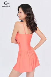 Bộ bơi liền mảnh váy cam 