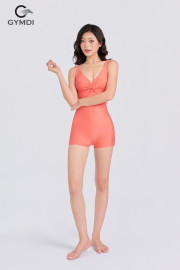 Bộ bơi liền mảnh quần đùi quả xoắn cam 