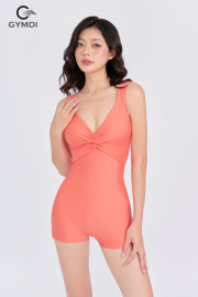 Bộ bơi liền mảnh quần đùi quả xoắn cam 