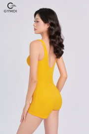Bộ bơi liền mảnh quần đùi quả xoắn vàng 