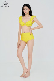 Bikini cạp cao áo cánh tiên vàng