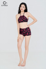 Bikini cạp cao áo yếm quần đùi họa tiết dứa