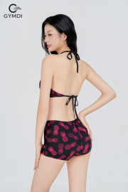 Bikini cạp cao áo yếm quần đùi họa tiết dứa