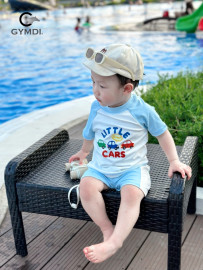 Bộ rời bé trai xanh trắng little cars