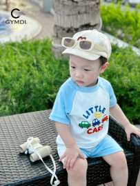 Bộ rời bé trai xanh trắng little cars