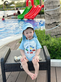 Nón đi Bơi đi Biển Chống Nắng Cho Trẻ Em màu xanh