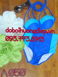 Bikini cúp ngực màu xanh pha