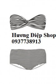 Bikini sexy áo xoắn kẻ B037