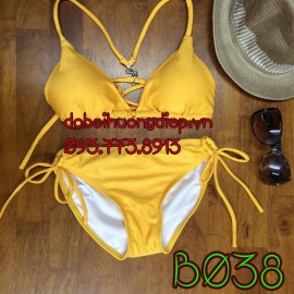 Bikini sexy vàng - đan dây lưng B038