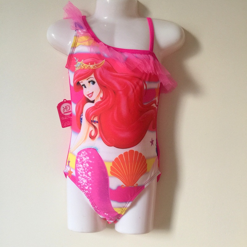 Đồ bơi bé gái thiết kế vai lệch màu hồng BG014